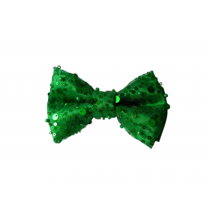Papion rafinat, cu paiete, model Clasic, Green Glitter Happiness
